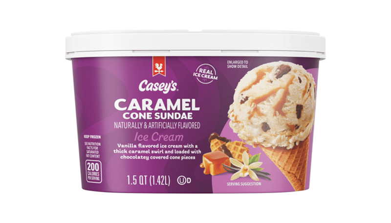 Casey's Caramel Cone Sundae Ice Cream 48oz